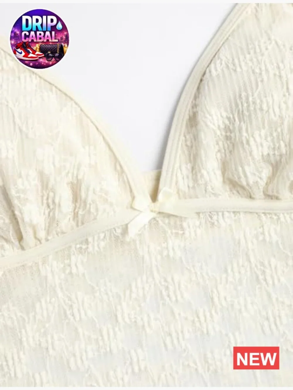 Ruffle V-Neck Tankini Set with Bowknot Lace Textured Top